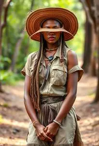 Ladies Safari Fancy Dress Face Swap