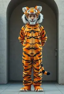 Terrific Tiger Kid Costume face swap