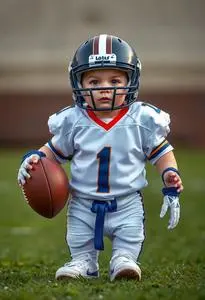 Infant Football Player Costume face swap