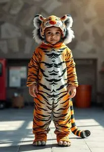 Terrific Tiger Kid Costume face swap