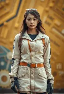 Aerospace Mathematician Girl Costume face swap