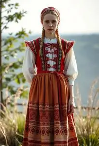 Latvian Folk Costume face swap