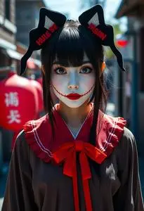 Kuchisake Onna Halloween Costume face swap
