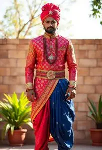 open lace back dress Men's Deluxe Bollywood Costume