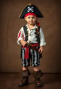 Capn Shorty Toddler Pirate Costume face swap