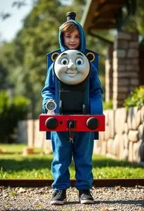 Child Thomas Train Costume face swap