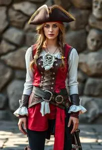 Cosplay Woman Pirate Fancy Dress Face Swap