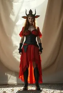 Fire Woman Fancy Dress Costume Face Swap