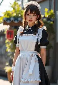 Misaki Maid Outfit Costume face swap