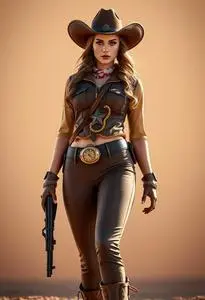 Showdown Sheriff Diva Woman Costume face swap