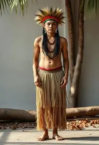 Cousin Costume Hula Skirt face swap