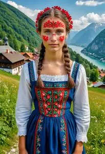 Slovenian Folk Dress face swap