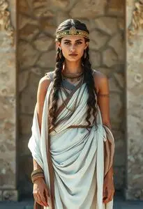 Woman Athenian Goddess Costume face swap