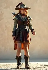 Woman Treasure Huntress Costume face swap