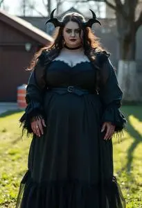 Plus Size Sadistic Woman Costume face swap