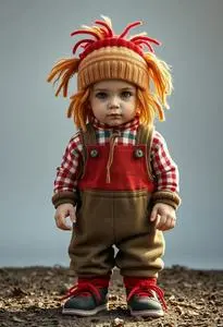 Raggedy Andy Costume Toddler face swap