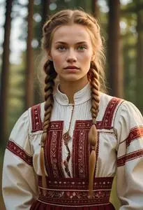 Latvian Folk Dress face swap