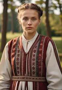 Latvian Traditional Dress face swap