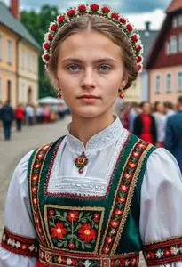 Lithuanian Traditional Dress face swap