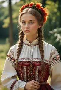 Lithuanian Folk Dress face swap