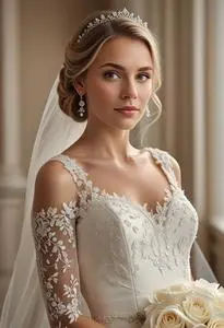 Wedding Dress Older Bride Registry Office face swap