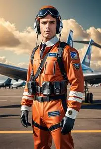 Mile High Pilot Adult Costume face swap