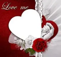 Love Photo Frame With Beautiful Flowers And Dark Background