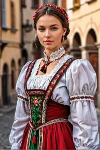 Traditional Hungarian Dress face swap