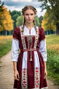 Traditional Latvian Dress face swap