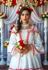 Traditional Salvadoran Wedding Dress face swap