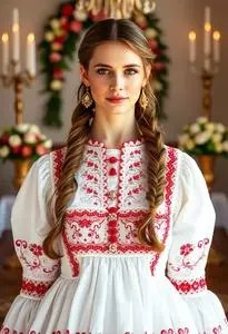 Traditional Hungarian Wedding Dress face swap