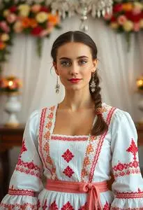 Traditional Latvian Wedding Dress face swap