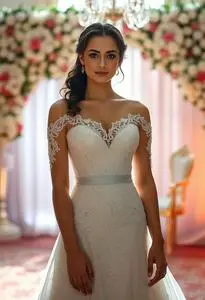 Lovely Bride Dress face swap