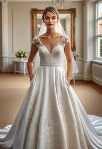 Registry Office Wedding Dress Older Bride face swap