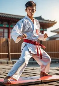 Karate Breaking Boards face swap