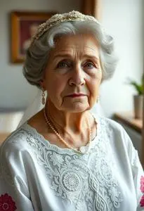 Wedding Attire Grandmother Bride face swap