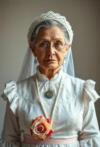Wedding Outfit Grandmother Bride Costume face swap