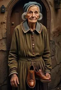 Old Lady Who Lived Shoe Costume face swap