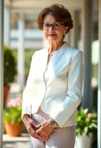 Wedding Pantsuit Grandmother face swap