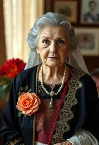 Grandmother Bride Outfit face swap