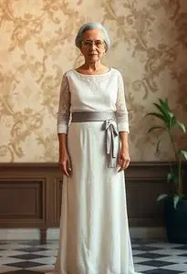 Registry Office Wedding Dress Older Bride face swap