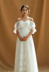 Off Peg Wedding Dress face swap