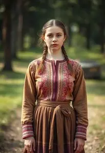 Traditional Russian Woman Clothing face swap