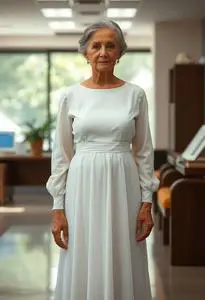 Wedding Dress Older Bride Registry Office face swap