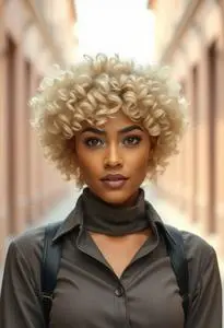 Chemo Curly Hairstyle face swap