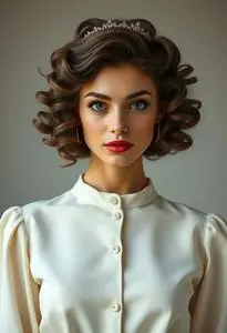 Curled Wedding Hairstyle face swap