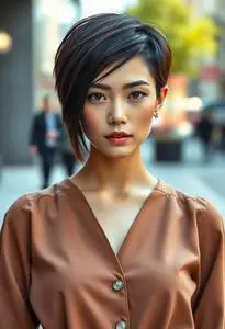 Extreme Short Hairstyle Female face swap