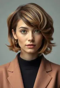 Graduated Bob Curly Hairstyle face swap