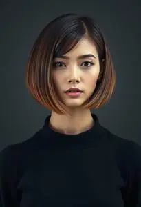 Graduated Bob Hairstyle face swap