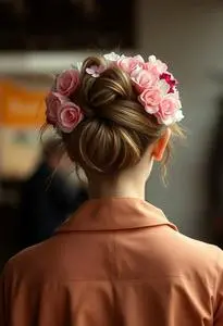 Gypsy Flower Hairstyle Bun